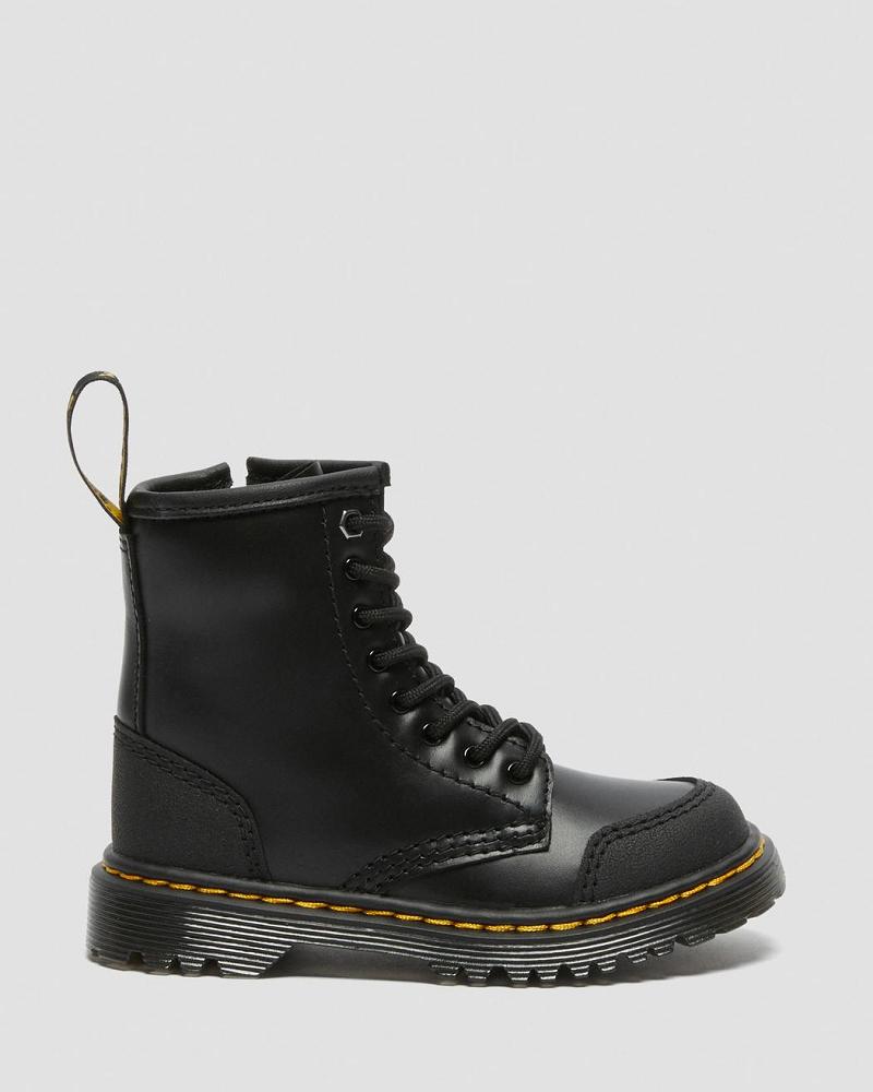 Dr Martens Toddler 1460 Overlay Leren Vrijetijdslaarzen Kinderen Zwart | NL 157SGL